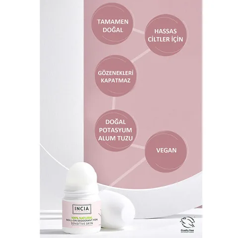 INCIA Natural Roll-On Deodorant For Sensitive Skin 50 ml