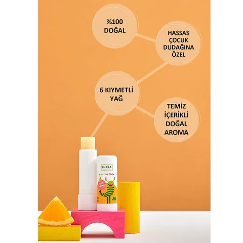 INCIA Kinder Natürlicher Orangen Lippenbalsam 6g