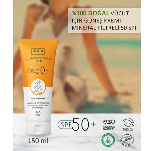 Incia Natural Body Sunscreen 50 spf 150 ml