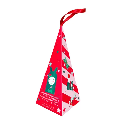 Inuwet Christmas Set - Cherry Scented Lip Moisturizer and 2 pcs Clip Hairpin