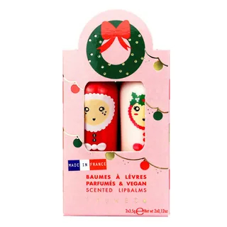 Inuwet Bow-shaped 2-piece Lip Moisturizer Set - Mango and Cotton Candy