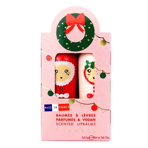 Inuwet Bow-shaped 2-piece Lip Moisturizer Set - Mango and Cotton Candy