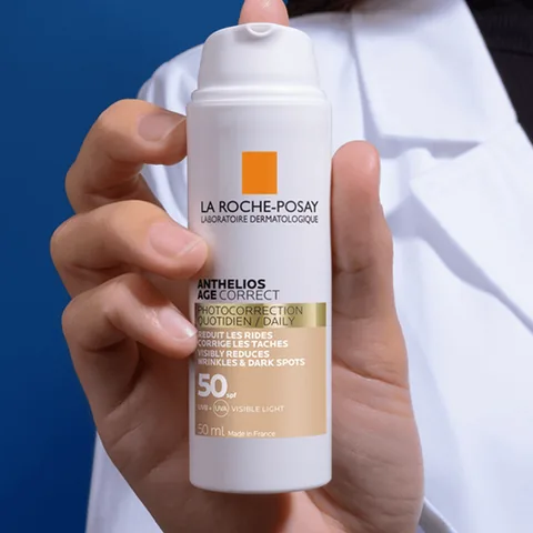 La Roche-Posay واقي شمسي ملون للوجه مضاد للشيخوخة من لا روش بوزيه أنثيليوس إيج كوريكت بعامل حماية من الشمس 50+، 50 مل