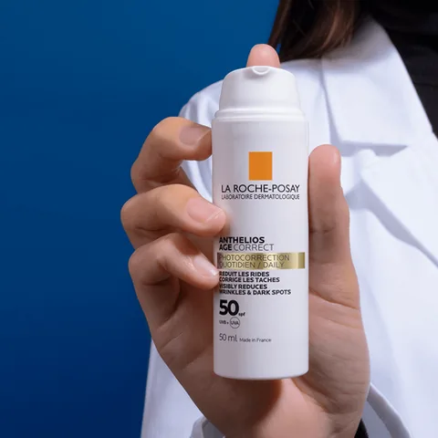 La Roche-Posay كريم الوجه المضاد للشيخوخة أنثيليوس إيج كوريكت بعامل حماية من الشمس 50+ من لا روش بوزيه، 50 مل