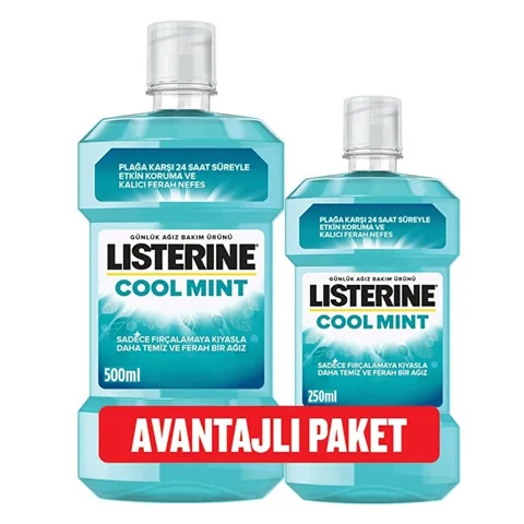 Listerine ليسترين كول مينت بنكهة النعناع 500 مل + 250 مل عبوة مميزة