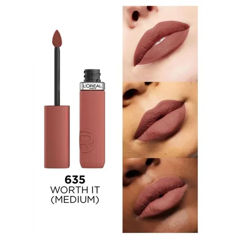 L'Oreal Paris أحمر شفاه سائل غير لامع من لوريال باريس إنفاليبل مات ريزيستانس رقم 635، 5 مل