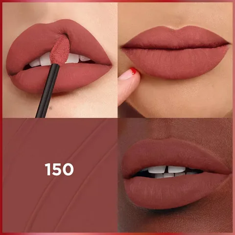L'Oreal Paris أحمر شفاه سائل غير لامع من لوريال باريس، 150 يوم الأحد الكسول