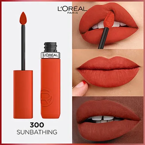 L'Oreal Paris أحمر شفاه سائل غير لامع من لوريال باريس، 300، لون الشمس