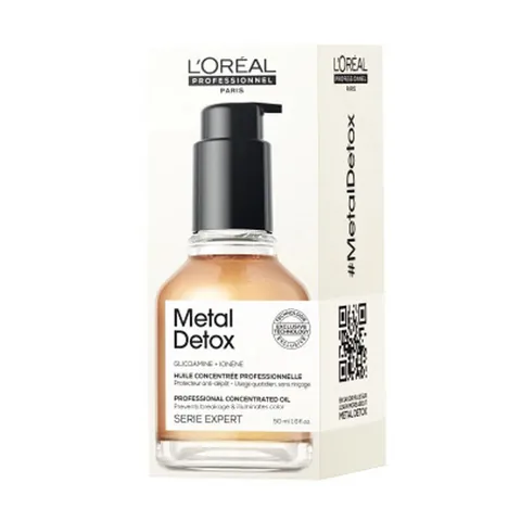 L'Oreal Paris زيت لوريال بروفيشنال المركز لإزالة السموم المعدنية للشعر المغذي بالكامل واللامع 50 مل