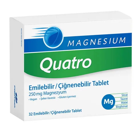 Magnesium Quatro Kautabletten - 32 absorbierbare Tabletten