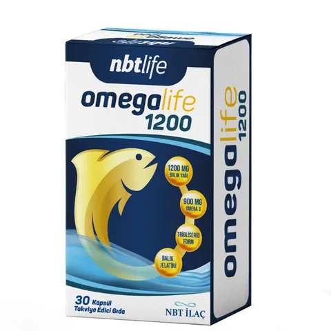 NBT Life كبسولات أوميجا لايف 1200 أوميجا 3 من إن بي تي لايف، 30 كبسولة