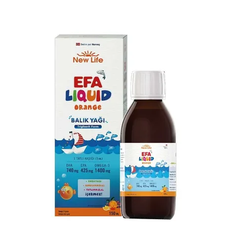Рыбий жир New Life Efa жидкий с апельсиновым вкусом 150 мл
