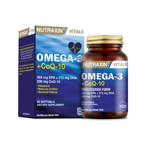 Nutraxin مكمل غذائي أوميغا-3 + كيو 10 60 قرص من نيوتراكسين