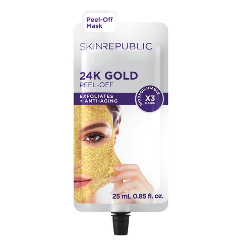 Маска для лица Skin Republic с 24-каратным золотом, пленка, 25 мл