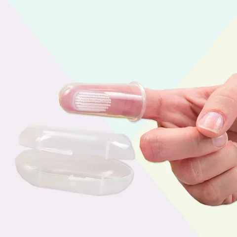 Biosmile فرشاة أصابع السيليكون سمايلي بيبي من بيو سمايل شفافة
