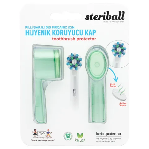 Контейнер для гигиенической зубной щетки Steriball для батарейных или перезаряжаемых зубных щеток - зеленый