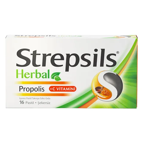 Стрепсилс Травяной Прополис + Витамин C 16 леденцов от Strepsils