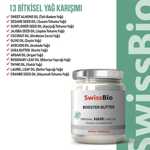 SwissBio زيت سويس بيو بوستر باتر الأصلي للعناية بالشعر 200 مل
