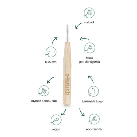 Зубная щетка T-brush бамбуковая межзубная 6 шт