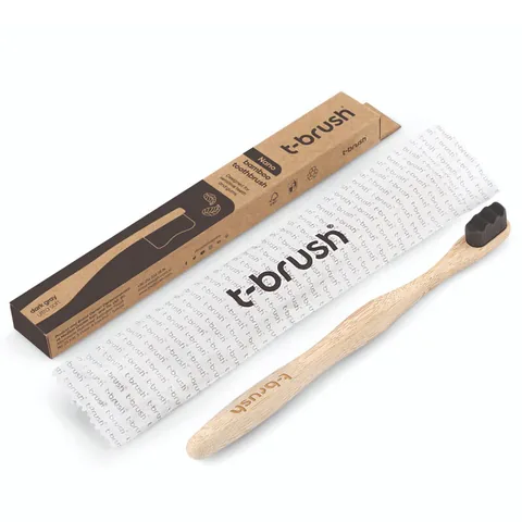 T-brush Bamboo Dental Soft Brush Ultra Soft Dark Gray