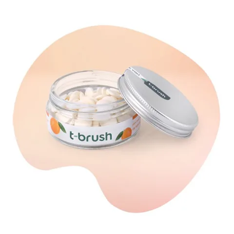 Таблетки для чистки зубов без фтора с апельсиновым вкусом 90 шт от T-brush