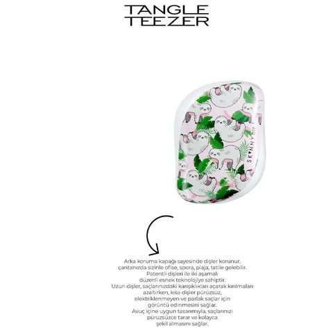 Tangle Teezer فرشاة شعر تانجل تيزر كومباكت ستايلر بطبعة الكسلان
