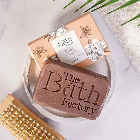 The Bath Factory صابون اليدين والوجه والجسم من ذا باث فاكتوري فانيليا 80 غرام