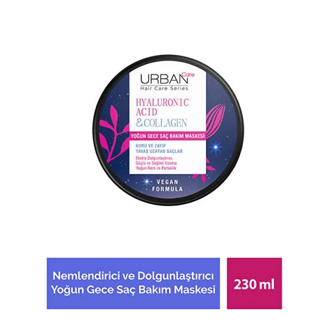 Urban Care Hyaluronic Acid - Collagen Intensive Night Hair Care Mask 230 ml