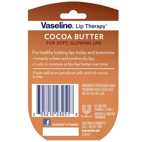 Vaseline Lip Therapy Cocoa Butter Lip Cream 7 g