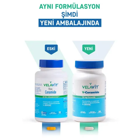 Velavit فيلافيت فيفا سيراميد سيراميد يحتوي على غذاء مكمل 30 كبسولة