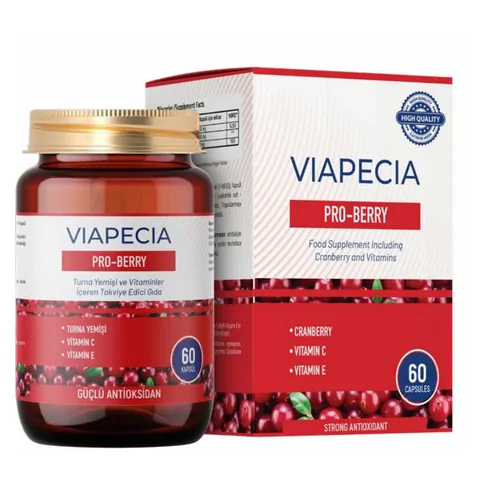 Viapecia فيابيسيا برو-بيري كرين جرين ومكمل غذائي مع فيتامينات 6 كبسولات