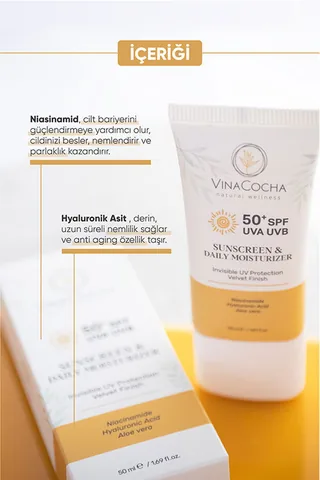 Vinacocha كريم فيناكوتشا الواقي من الشمس بعامل حماية 50 مرطب للوجه 50 مل