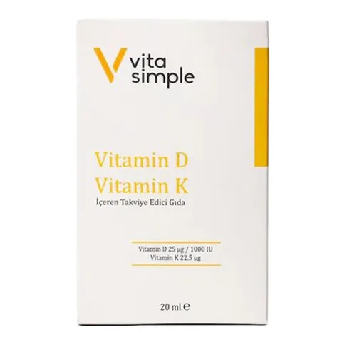 Vita Simple فيتا سيمبل د3 ك2 مكمل غذائي يحتوي على فيتامين د و ك 20 مل