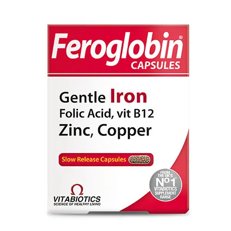 Vitabiotics Feroglobin Iron Dietary Supplement 30 Capsules