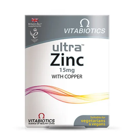 Vitabiotics Ultra Zink 15 mg Nahrungsergänzungsmittel - 60 Tabletten für das Immunsystem