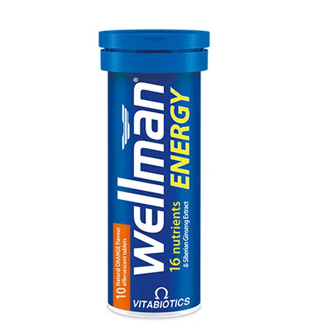 Vitabiotics Wellman Energy Orange Flavor 10 effervescent Tablets