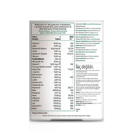 Vitabiotics Wellwoman 70+ Food Supplement 30 tablets