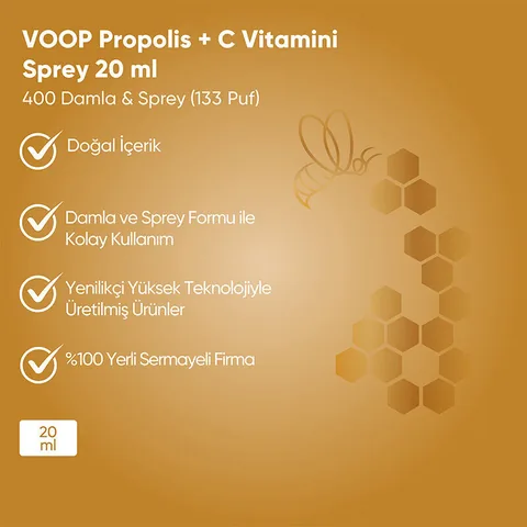 Биологически активная добавка с прополисом Voop и витамином C 20 мл