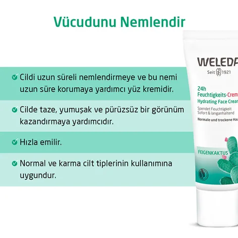 Weleda كريم ويليدا كاكتوس المرطب للوجه لمدة 24 ساعة 30 مل