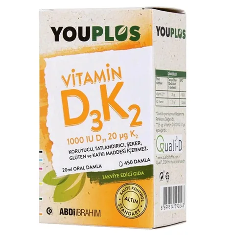 Добавка к пище Youplus Витамин D3 K2 20 мл от Abdi İbrahim
