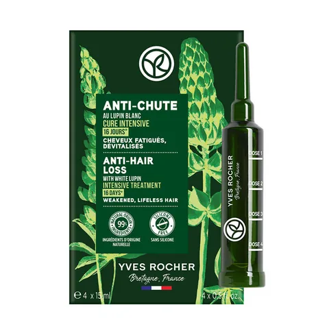Yves Rocher علاج تساقط الشعر من إيف روشيه أنتي شوت مع النياسيناميد وفيتامين ب6، 4 × 15 مل