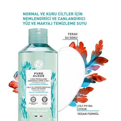 Yves Rocher Pure Algue Moisturizing And Refreshing Face And Make-up Cleansing Water 400 ml