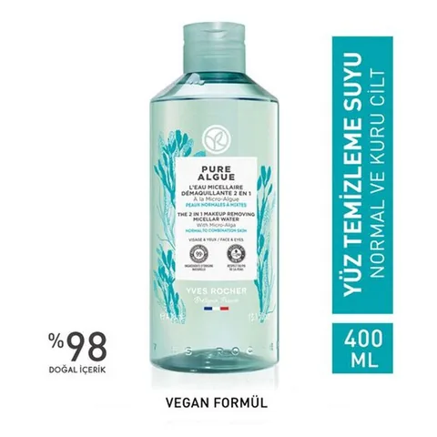 Yves Rocher Pure Algue Moisturizing And Refreshing Face And Make-up Cleansing Water 400 ml