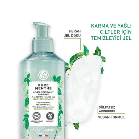 Yves Rocher Pure Menthe Pore Purifying Face Wash Gel 390 ml
