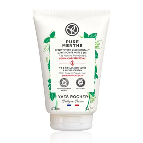 Yves Rocher Pure Menthe Peeling Face Wash Gel 125 ml