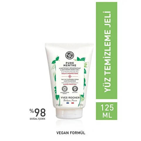 Yves Rocher Pure Menthe Peeling Face Wash Gel 125 ml