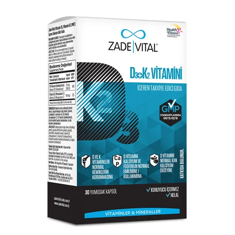 Zade Vital Vitamin D3 K2 Weichkapseln für die Knochengesundheit
