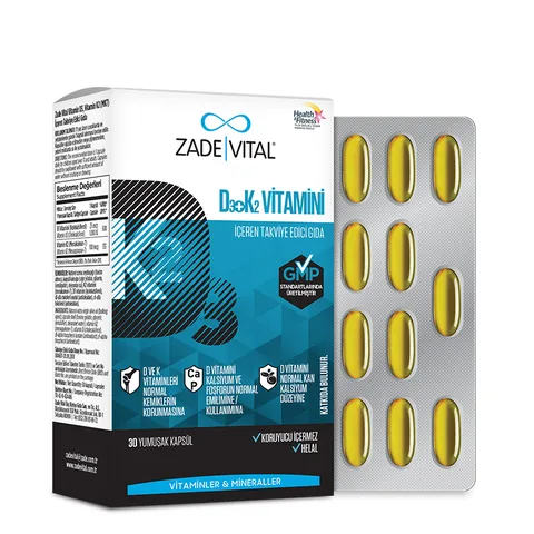 Zade Vital Vitamin D3 K2 Weichkapseln für die Knochengesundheit