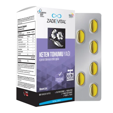 Zade Vital Leinsamenöl 625 mg - 60 Kapseln für die Gesundheit