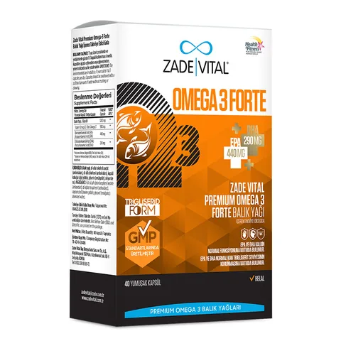Zade Vital Omega 3 Forte Fischöl 40 Weichkapseln